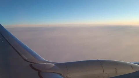 Airplane flight in the clouds. View from the airplane window. Stock Footage 192984550