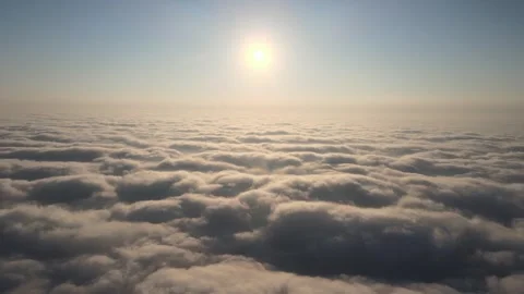 Airplane flight. Flying above the clouds. View from the window of the plane. Stock Footage 249372540
