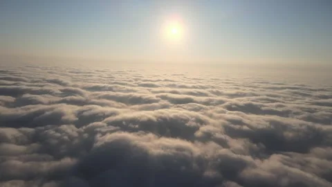 Airplane flight. Flying above the clouds. View from the window of the plane. Stock Footage 249372661