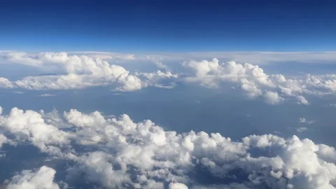 Airplane flight. Flying above the clouds. View from the window of the plane Stock Footage 262534930