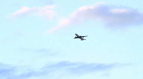 Airplane in flight Stock Footage 1053020