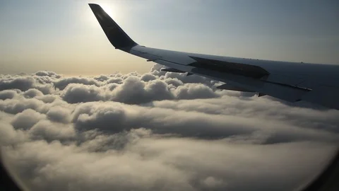 Airplane flight Stock Footage