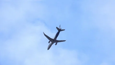 Airplane in Flight Stock Footage 127869582