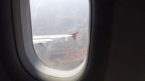Airplane flight. Going for landing. Stock Footage 156654733