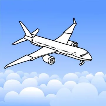 Airplane flight Stock Illustration