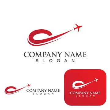 Airplane flight logo  icon Template vector illustration Illustrazione stock