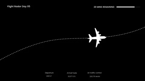 Airplane flight navigation radar telemetry animation 库存影片 347254494
