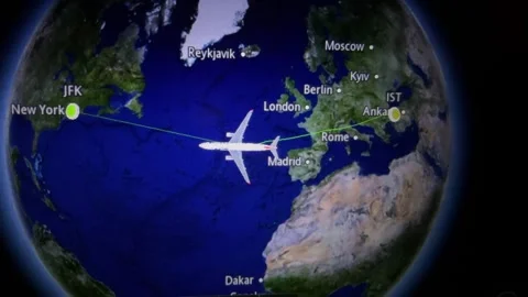 Airplane Flight Path originating to New York City Vídeos de archivo 291509653