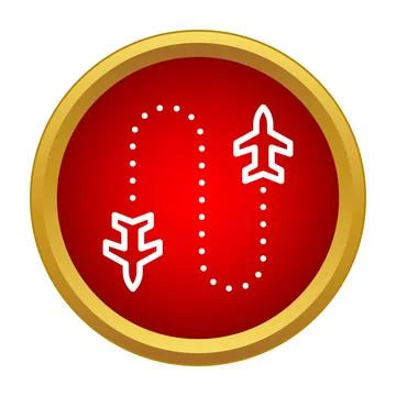 Airplane flight path tracking travel route icon イラスト素材