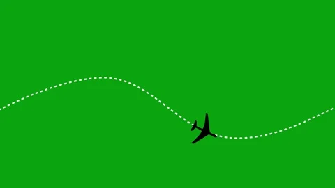 Airplane flight route with dash line moving animation. 库存影片 336859271
