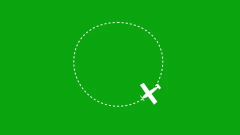 Airplane flight route with dash line moving animation. Video stock 336859273