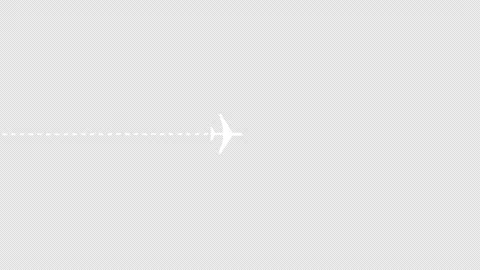 Airplane flight route with dash line moving animation. 库存影片 340959769