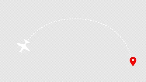 Airplane flight route with dash line moving animation. 库存影片 340959813