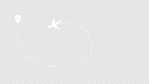 Airplane flight route with dash line moving animation. 库存影片 340959858