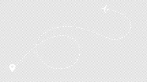 Airplane flight route with dash line moving animation. 库存影片 340959861