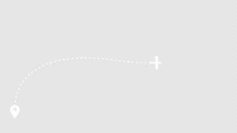 Airplane flight route with dash line moving animation. 库存影片 340959892