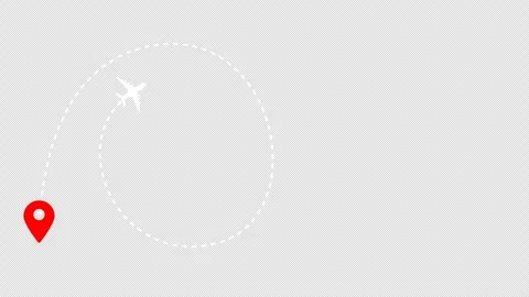 Airplane flight route with dash line moving animation. 库存影片 340959903