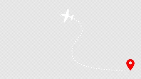 Airplane flight route with dash line moving animation. 库存影片 340959962