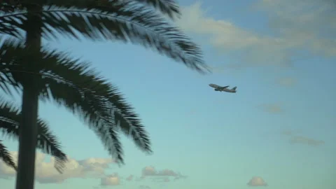 Airplane flight on the sky in slow motion 180fps Stock Footage 165053481