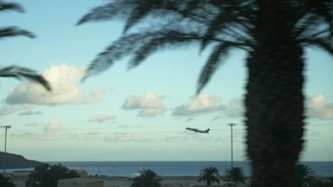 Airplane flight on the sky in slow motion 180fps Stock Footage 165053649