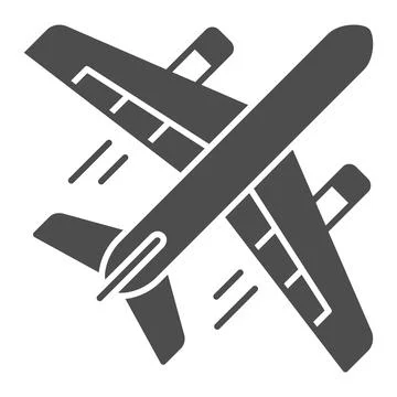 Airplane flight solid icon, airlines concept, plane in flight vector sign on イラスト素材