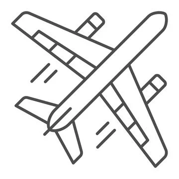 Airplane flight thin line icon, airlines concept, plane in flight vector sign on イラスト素材