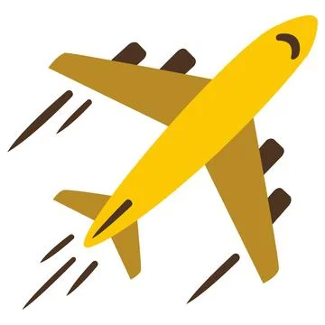 Airplane in flight vector icon Stock Illustration
