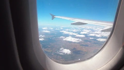 Airplane flight. View from the window of the aircraft Stock Footage 101643604