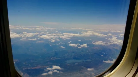 Airplane flight. View from the window of the plane. Airplane, Aircraft Stock Footage 161380773