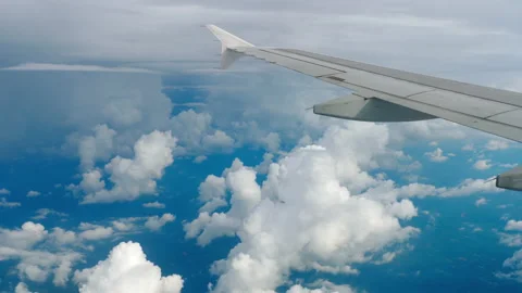 Airplane flight, window view Stock Footage 172896000