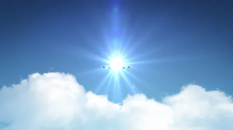 AirPlane Fly in Cloud Stock Footage 33823955