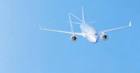 Airplane flying. 3D render Stock Illustration