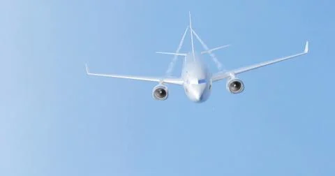 Airplane flying. 3D render Stock Illustration