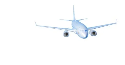 Airplane flying. 3D render Stock Illustration