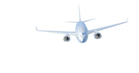 Airplane flying. 3D render Stock Illustration