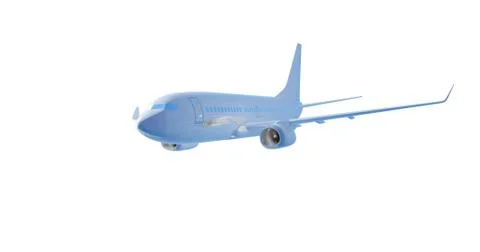 Airplane flying. 3D render Stock Illustration