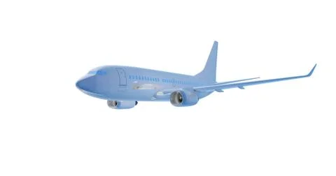 Airplane flying. 3D render Stock Illustration