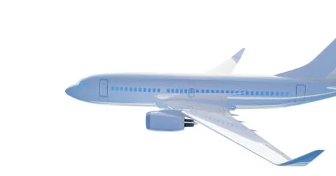 Airplane flying. 3D render Stock Illustration