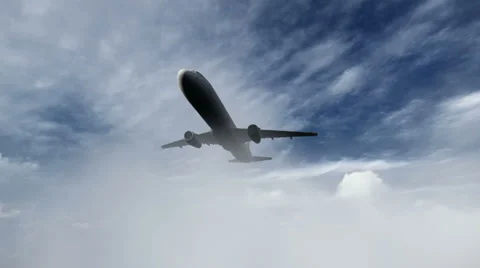 Airplane flying above the clouds Stock-Footage 34478510
