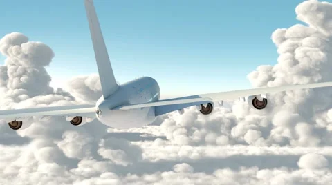 The airplane is flying above the clouds Stock Footage 50584316