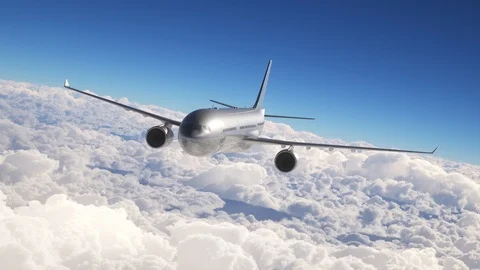 Airplane flying above the clouds Stock Footage 113746672