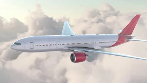 Airplane is flying above the clouds Stock Footage 136877225