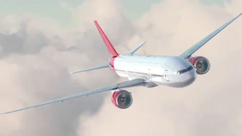 Airplane is flying above the clouds Stock Footage 136877227