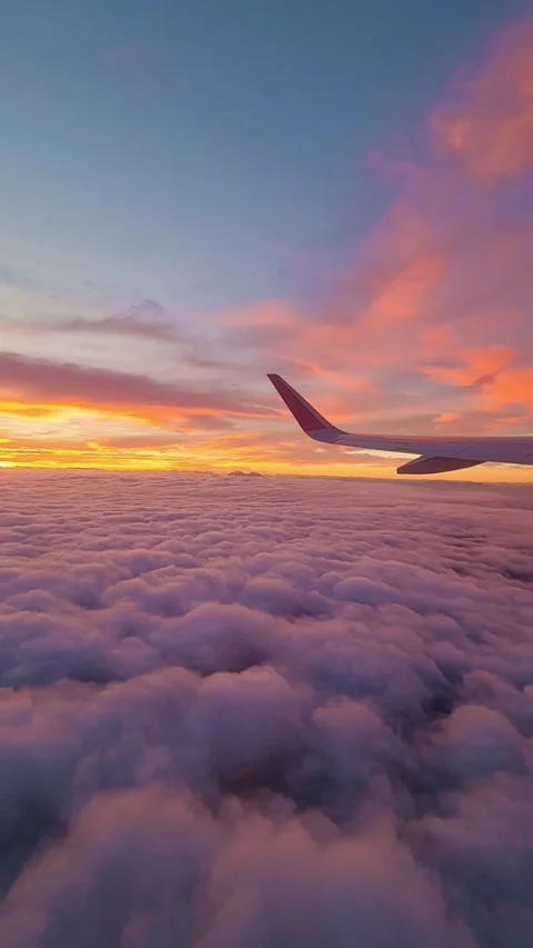 Airplane flying above clouds Stock Footage 306080827