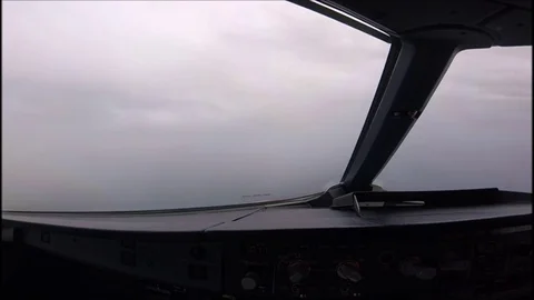 Airplane flying amongst clouds with no visibility. Stock Footage 109436092