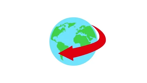 Airplane flying around the Earth with a red arrow on white background Stock Footage 325868237
