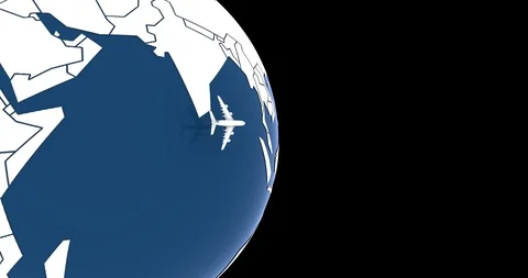 Airplane flying around the world. Stock Footage 91114384