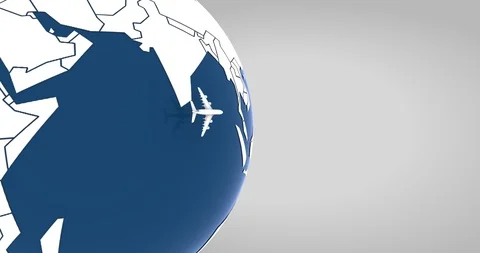 Airplane flying around the world. Stock Footage 91114663