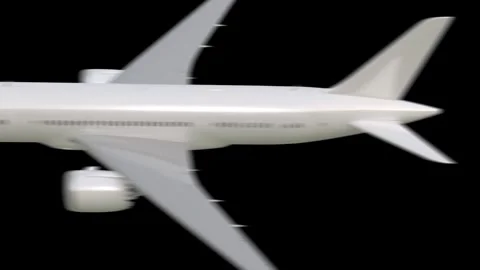Airplane flying On Black screen transition 4k video Stock Footage 282449229