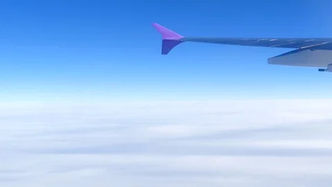 Airplane flying on blue sky. Stock-Footage 82306397